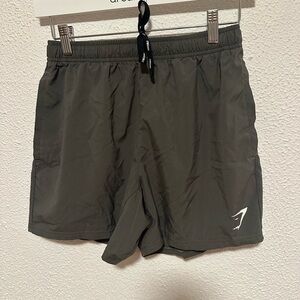 Gymshark Womens Athletic Gym Shorts Size Small Drawstrings Army Green Pull-On